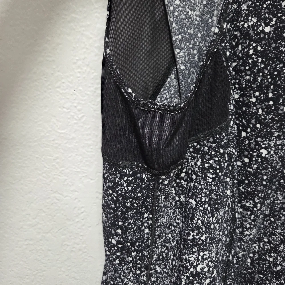 Lululemon Sculpt Tank Top Splatter White Black Mesh Athletic Workout Size 4 - Picture 4 of 14